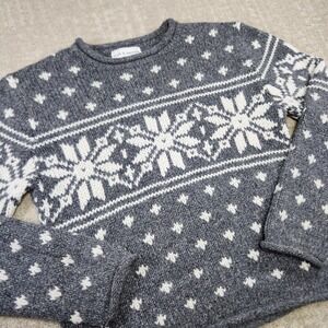 Vintage Roll Neck Sweater Women PS Chunky Knit Silk Angora Blend Nordic FairIsle